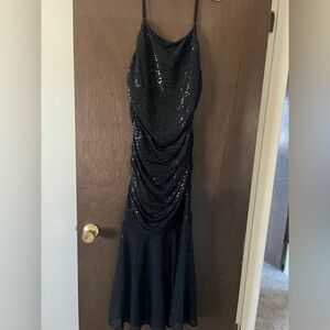 Grace Karin Black Sequin Backless Dress